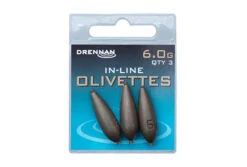 Drennan IN-LINE OLIVETTES -Visserij Benodigdheden Winkel 6 0g inline olivettes packed