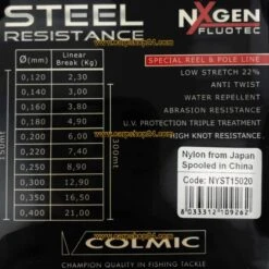 Colmic STEEL RESISTANCE 150m 13 Colmic STEEL RESISTANCE 150m -Visserij Benodigdheden Winkel Colmic Steel Resistance 150m Nylon 1 min