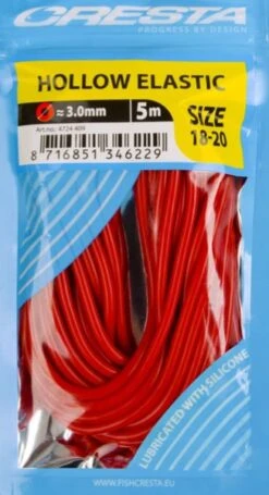 Cresta HOLLOW ELASTIC -Visserij Benodigdheden Winkel Cresta Hollow Elastic 3mm Rood 4724 409 min