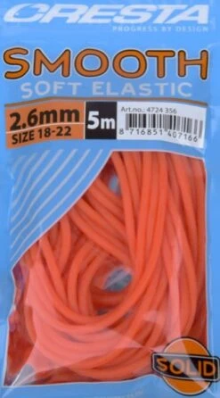 Cresta SMOOTH SOFT ELASTIC - 11 Opties -Visserij Benodigdheden Winkel Cresta Smooth Soft Elastic Volle Elastiek Fluo Oranje 26mm 4724 356 min