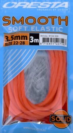 Cresta SMOOTH SOFT ELASTIC - 11 Opties -Visserij Benodigdheden Winkel Cresta Smooth Soft Elastic Volle Elastiek Fluo Oranje 35mm 4724 359 min