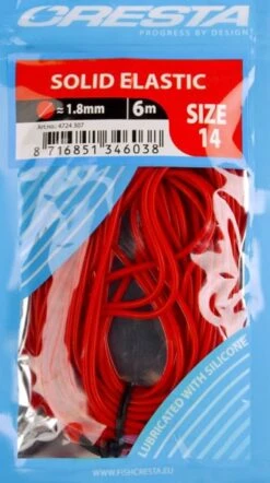 Cresta SOLID ELASTIC 6m - 8 Opties -Visserij Benodigdheden Winkel Cresta Solid Elastic Volle Elastiek Rood 18mm 4724 307 min