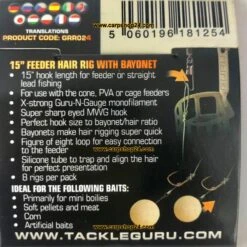 Guru 15" BAYONET HAIR RIGS MWG HOOK - 4 Opties 15 Guru 15" BAYONET HAIR RIGS MWG HOOK - 4 Opties -Visserij Benodigdheden Winkel Guru 15 Inch Bayonet Hair Rig 38cm Onderlijnen min