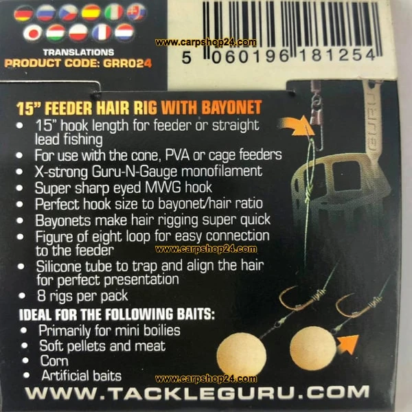 Guru 15" BAYONET HAIR RIGS MWG HOOK - 4 Opties 6 Guru 15" BAYONET HAIR RIGS MWG HOOK - 4 Opties - Afbeelding 6