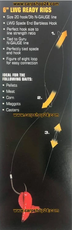 Guru 6" LWG READY RIG BARBLESS - 5 Opties 7 Guru 6" LWG READY RIG BARBLESS - 5 Opties - Afbeelding 7