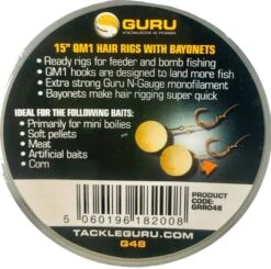 Guru 15" QM1 BAYONET RIGS - 4 Opties -Visserij Benodigdheden Winkel Guru GM1 15 Bayonet Rigs 38cm Onderlijnen min
