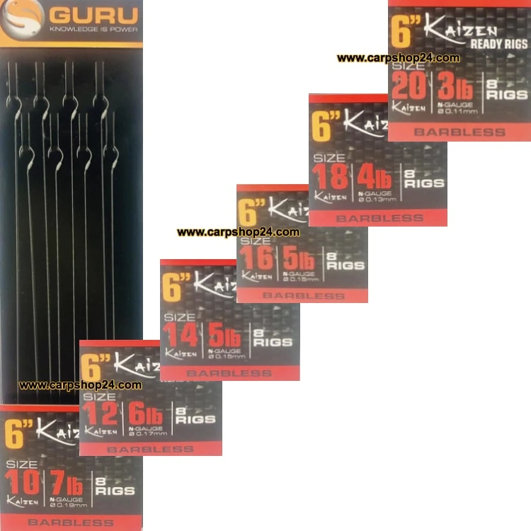 Guru 6" KAIZEN READY RIGS BARBLESS - 6 Opties 1 Guru 6" KAIZEN READY RIGS BARBLESS - 6 Opties