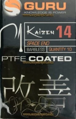 Guru KAIZEN SPADE END BARBLESS -Visserij Benodigdheden Winkel Guru Kaizen Spade End Barbless Weerhaakloos Haak 14 GK14 min