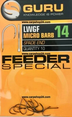 Guru LWGF MICRO BARB SPADE END FEEDER SPECIAL -Visserij Benodigdheden Winkel Guru LWGF Micro Barb Spade End Feeder Special Weerhaak Bled Haak 14 GLWGF14 min