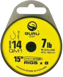 Guru 15" QM1 SPEEDSTOP RIGS - 4 Opties -Visserij Benodigdheden Winkel Guru QM1 15 38cm Speedstop Rigs Onderlijnen Haak 14 019mm GRR031 min