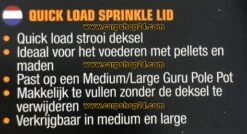 Guru QUICK LOAD SPRINKLE LIDS - 2 Opties 10 Guru QUICK LOAD SPRINKLE LIDS - 2 Opties -Visserij Benodigdheden Winkel Guru Quick Load Sprinkle Lid 4 min