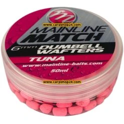 Mainline MATCH DUMBELL WAFTERS 6mm, 8mm, 10mm - 12 Opties -Visserij Benodigdheden Winkel Mainline Match Dumbell Wafters Pink Tuna 6mm min