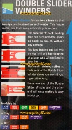 Preston DOUBLE SLIDER WINDERS - 6 Opties -Visserij Benodigdheden Winkel Preston Double Slider Winders Tuigen 1 min