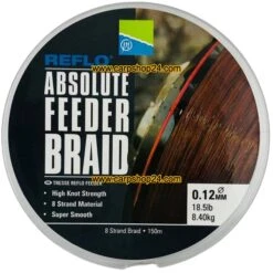 Preston REFLO ABSOLUTE FEEDER BRAID 150m -Visserij Benodigdheden Winkel Preston Reflo Absolute Feeder Braid Gevlochten Draad 012mm 150m P0280002 min