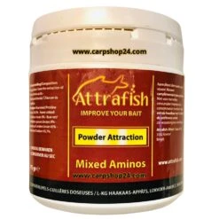 POWDER ATTRACTION 75g - 11 Opties -Visserij Benodigdheden Winkel attrafish powder attraction poeder additief mixed aminos min