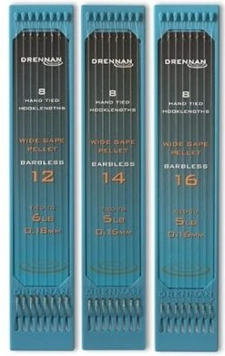 Drennan WIDE GAPE PELLET BARBLESS HOOKLENGTHS 6" - 15cm