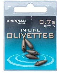 Drennan IN-LINE OLIVETTES -Visserij Benodigdheden Winkel drennan inline oilivettes 07g min