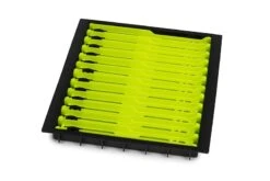 Matrix POLE WINDERS LOADED TRAY - 5 Opties -Visserij Benodigdheden Winkel gpw012 matrix 18cm tray with 12 lime green winders zitkistlade min