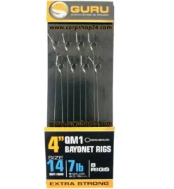 Guru 4" QM1 BAYONET RIGS - 4 Opties -Visserij Benodigdheden Winkel guru QM1 bayonet rigs onderlijnen 4 inch haak 14 min