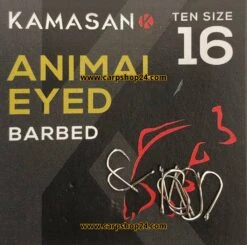 Kamasan ANIMAL EYED BARBEB -Visserij Benodigdheden Winkel kamasan animal eyed barbed vishaak size 16 min