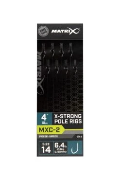 Matrix MXC-2 X-STRONG POLE RIGS 4" - 10cm -Visserij Benodigdheden Winkel matrix mxc2 x strong pole rigs 4inch 10cm haak 14 min