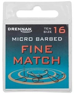 Drennan FINE MATCH MICRO BARBED -Visserij Benodigdheden Winkel micro barbed fine match spade end packed updated min
